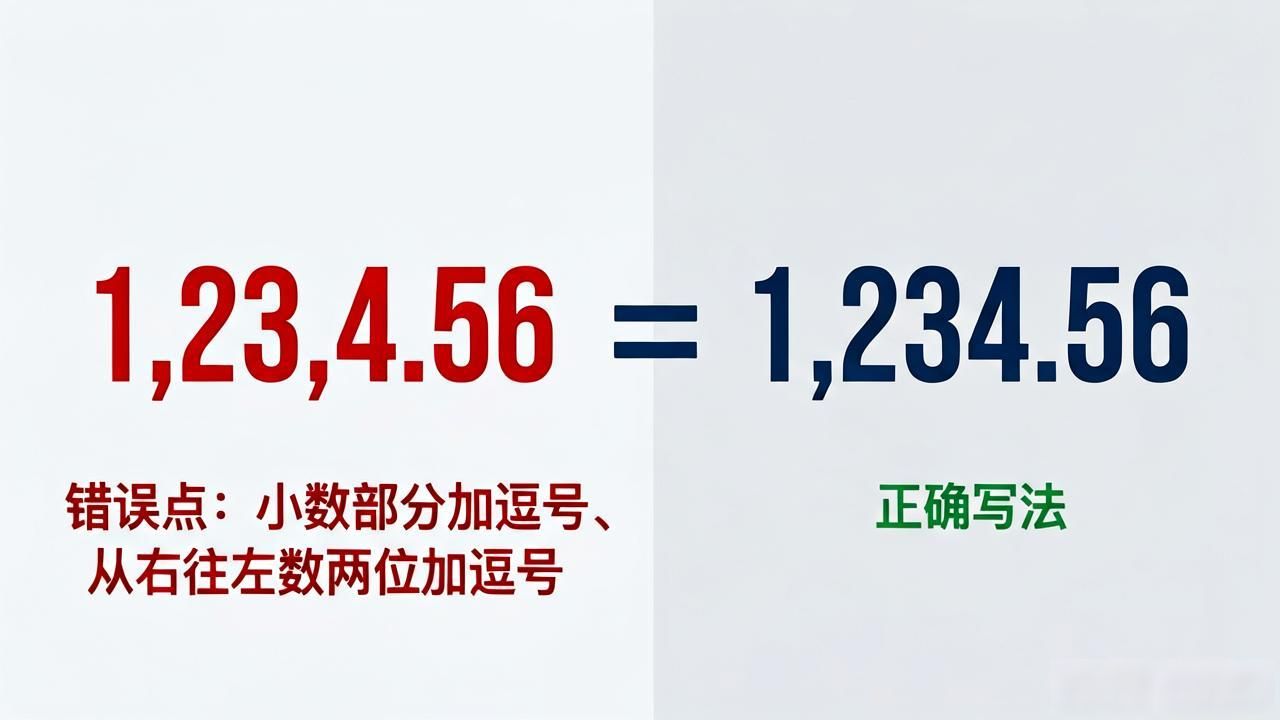 财务报表数字清晰度_小写货币数字分隔逗号规则_小写货币数字分隔逗号