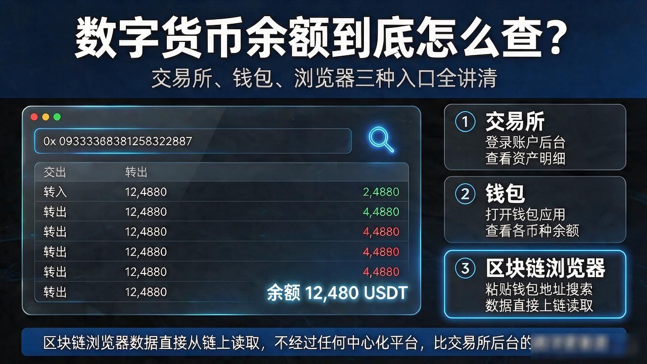 如何查询数字货币余额_交易所自托管钱包链上浏览器查币方法_如何查询数字货币余额