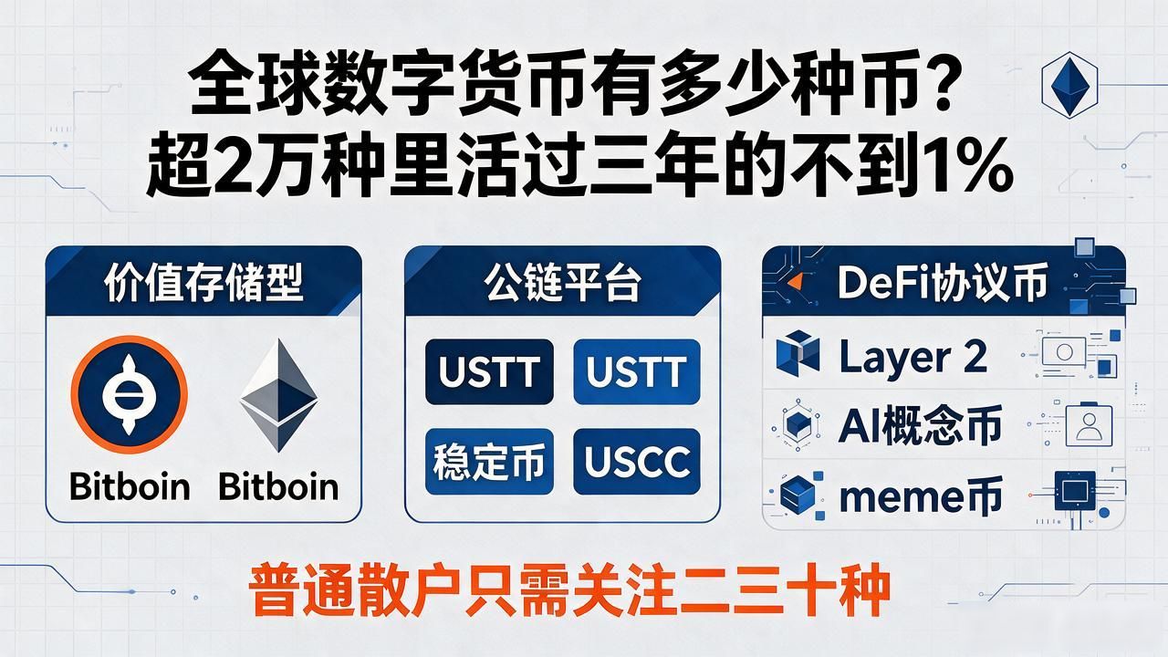 数字货币有多少种币_新手必看加密资产分类指南_数字货币种类数量与真实价值分析